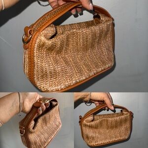 Brown Woven Handbag
